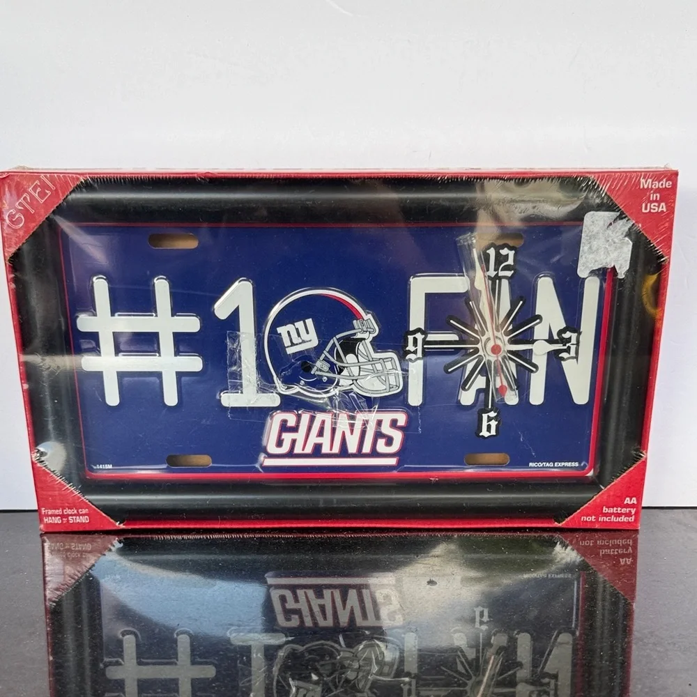 NEW! New York Giants License Plate Quartz Clock